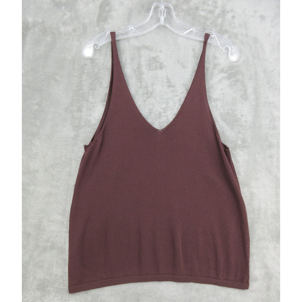 Sanctuary Tank Top Womens Size M Boxy Relaxed Lagenlook Granola Minimalist Brown